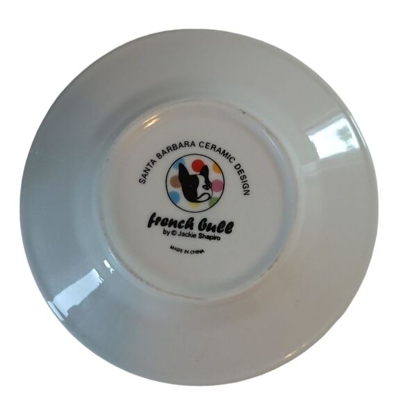 French Bull Jackie Shapiro Espresso Saucer Ceramic Multicolor Mod Delight - Picture 2 of 2